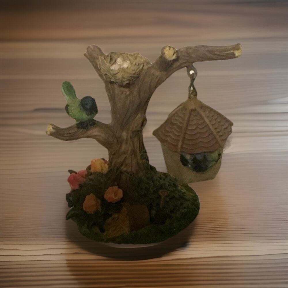 Vintage Small Tree Branch With Bird Nest Hanging Birdhouse Home Decor 5” H